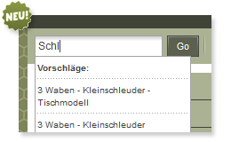 Die Neue Suche macht Vorschläge schon beim Tippen.