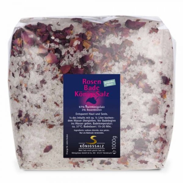 Badesalz mit Rosenblüten Tüte 1kg