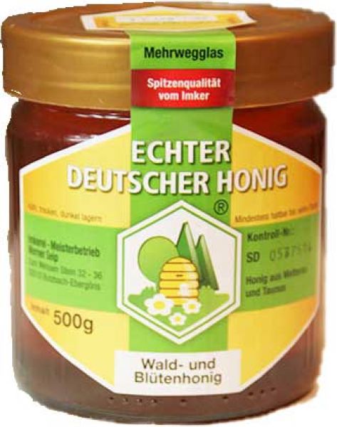 Wald- und Blütenhonig flüssig - 500 g Glas